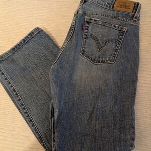 Levi's Blue Boot Cut Jeans with Vintage-Inspired Fading
